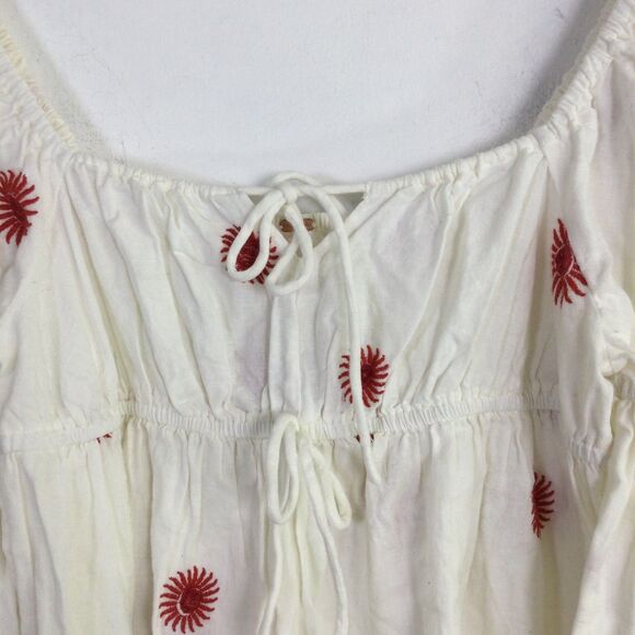 Free People Women's MIDI Dress Emory Embroidered Ivory Combo Size S NWT - Picture 3 of 16